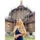 Накидка-палантин для храма "Песочные цветы"